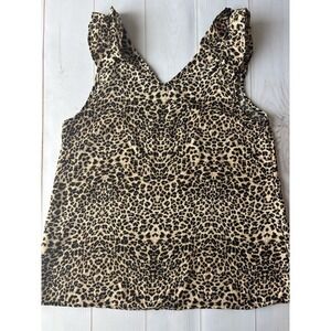 Entro Leopard Pring Tank With Ruffle Size Medium  0638